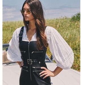 WeWoreWhat Vegan Leather Moto Overalls